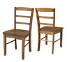 C59-2p International Concepts Madrid Distressed Pecan Dining Chair Set 727506718856