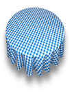 Pfln-rd-09 Carnation Home Fashions Picnic Check Blue 70 Inch Round Vinyl Flannel Backed T Pfln-rd-09 Carnation Home Fashions Picnic Check Blue 70 Inch Round Vinyl Flannel Backed T