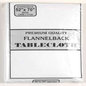 Sfln-70 Carnation Home Fashions Sfln-70/21 52 Ft Ftx 70 Ftvinyl Tablecloth With Polyester Flannel Backing In White