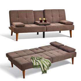 Cf088-fabric Colamy Futon Sofa Bed-fabric Small Couch Convertible Bed With 2 Cup Holders R Cf088-fabric Colamy Futon Sofa Bed-fabric Small Couch Convertible Bed With 2 Cup Holders R