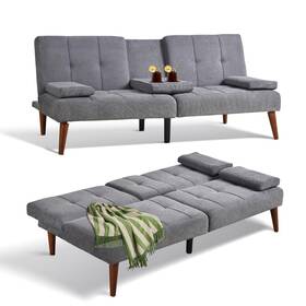 Cf088-lgy1 Colamy Futon Sofa Bed-fabric Small Couch Lounge Convertible With 2 Cup Holder Cf088-lgy1 Colamy Futon Sofa Bed-fabric Small Couch Lounge Convertible With 2 Cup Holder