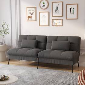 B001-blk-n-1 Comhoma Convertible Sofa Bed 68 Fabric Couch With Adjustable Backrest Loves