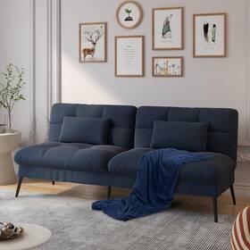 Comhoma Df-b001-bl Convertible Futon Sofa Bed 72 Fabric Futons Couch With Adjustable Backrest