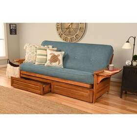 Copper Grove 664918253516 Dixie Oak Full-size 2-drawer Futon Set With Linen Aqua Full Copper Grove 664918253516 Dixie Oak Full-size 2-drawer Futon Set With Linen Aqua Full