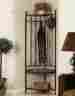 Corner-hall-tree-24599-metal Corner-hall-tree-m02 Corner Hall Tree K B Metal Coat Rack Storage Bench Entry Seat Hallway Holder 6 Hooks 741755024599