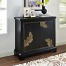 D153-071 Black And Gold Leaf Bar Cabinet