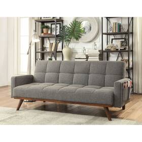Denhour 842744151538 Vaughn Mid-century Modern Grey Linen Padded Biscuit-tufted Twin Denhour 842744151538 Vaughn Mid-century Modern Grey Linen Padded Biscuit-tufted Twin
