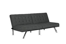 Dhp 029986200747 Emily Futon With Chrome Legs Grey Linen Dhp 029986200747 Emily Futon With Chrome Legs Grey Linen