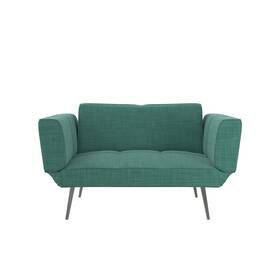 2042729 Dhp Euro Futon With Magazine Storage Teal Linen