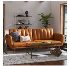 2115309n Dhp Novogratz Brittany Futon In Convertible Sofa And Couch Camel Faux Leather