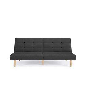 2427429 Dhp Bowie Square Tufted Armless Futon With Light Oak Legs Dark Gray Linen 2427429 Dhp Bowie Square Tufted Armless Futon With Light Oak Legs Dark Gray Linen