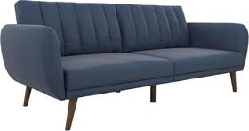 Dhp 711181416183 Brittany Sofa Futon Premium Linen Upholstery And Wooden Legs Blue Dhp 711181416183 Brittany Sofa Futon Premium Linen Upholstery And Wooden Legs Blue