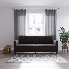 De01487 Dhp Iris Black Velvet Tufted Transitional Futon De01487 Dhp Iris Black Velvet Tufted Transitional Futon