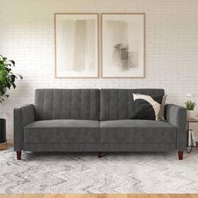 De13471 Dhp Futons 81.5 Inch Hx81.5 Wx81.5 D Velvet Tufted Faux Leather Modern 3-seat Gray De13471 Dhp Futons 81.5 Inch Hx81.5 Wx81.5 D Velvet Tufted Faux Leather Modern 3-seat Gray