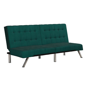 2007979 Dhp Emily Convertible Tufted Futon Sofa In Green Velvet 2007979 Dhp Emily Convertible Tufted Futon Sofa In Green Velvet