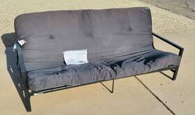 Ff2116059 Dhp Futon Mainstays Black Metal Frame With Arms 6 Inch Gray Mattress Full Size Ff2116059 Dhp Futon Mainstays Black Metal Frame With Arms 6 Inch Gray Mattress Full Size