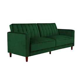 Dz92189 Dhp Ivana Tufted Futon Green Velvet Twin Dz92189 Dhp Ivana Tufted Futon Green Velvet Twin
