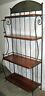 E504 Charleston Forge Bakers Rack Solid Cherry Shelves Forged Steel Well