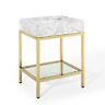 Eei-3995-gld-whi Modway Kingsley Gold Stainless Steel Bathroom Vanity 889654996804 Eei-3995-gld-whi Modway Kingsley Gold Stainless Steel Bathroom Vanity 889654996804