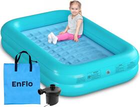 Matblu001 Enflo Kids Inflatable Travel Bed With High Speed Pump 52 Inch X 28.2 Blue