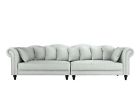 Exp207-fb-lgr Sofamania Chesterfield Large Living Room Sofa Classic Linen 662187608112