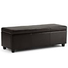 F-18a Simpli Home Avalon Rectangular Faux Leather Storage Ottoman 840469006508 F-18a Simpli Home Avalon Rectangular Faux Leather Storage Ottoman 840469006508