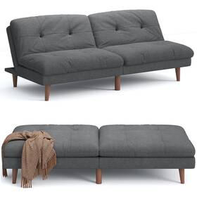 Flamaker 973678828129 Futon Sofa Bed Fabric Couch Adjustable Sleeper For Small Ap