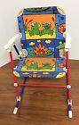 Folding Aluminum Indoor Childs Seat Pad Painted Frogs Fabric Lily Rocker Outdoor