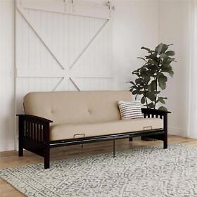 3192098 Futon Frame Wood Arm Includes Full Size 6 Microfiber Mattress Polyester Espresso 3192098 Futon Frame Wood Arm Includes Full Size 6 Microfiber Mattress Polyester Espresso