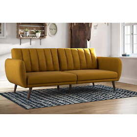 Mw12417 Futon Sofa Bed Sleeper Day Lounger Couch Premium Linen Upholstery Mustard Yellow Mw12417 Futon Sofa Bed Sleeper Day Lounger Couch Premium Linen Upholstery Mustard Yellow