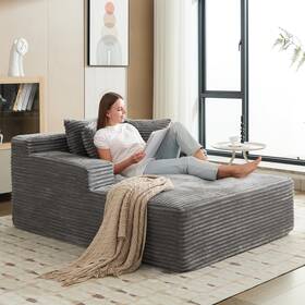 Wg-qkgtoroyp5vlkmxgg2gql4p Garveelife 50 Inch Sofa Chaise Lounge Grey Plush Corduroy Fabric - Wg-qkgtoroyp5vlkmxgg2gql4p Garveelife 50 Inch Sofa Chaise Lounge Grey Plush Corduroy Fabric -