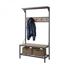 Gift Outlet Shopping Coat Rack Provides Seating Along With 5 Hooks And 3 Shelves You Can Put Things 733281636483 Gift Outlet Shopping Coat Rack Provides Seating Along With 5 Hooks And 3 Shelves You Can Put Things 733281636483