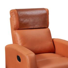Hittun Pu001 Non Slip Recliner Headrest Protector Washable Faux Leather Brown
