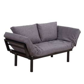 Homcom 842525119214 Single Person 5 Position Convertible Couch Chaise Grey Twin Homcom 842525119214 Single Person 5 Position Convertible Couch Chaise Grey Twin