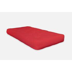 Homeroots 808223412781 6 Inch Black Single Foam Twin Futon Mattress Red