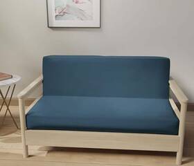 Homespun 810119235848 Futon Covers Size 100% Cotton Slipcovers Mattress Cover Full Bluestone