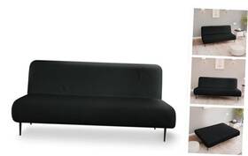 Homespun 840399776212 Futon Sofa Cover - Stretchable Fabric Camper Couch Covers For Bed Black Homespun 840399776212 Futon Sofa Cover - Stretchable Fabric Camper Couch Covers For Bed Black
