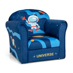 H197a16797 Honeyjoy Kids Sofa Toddler Upholstered Armrest Chair With Solid Wooden Frame Navy