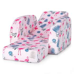 Hv10048pi Honeyjoy Kid 3-in-1 Convertible Sofa Bed Flip-out Chair Lounger For Toddler Pink
