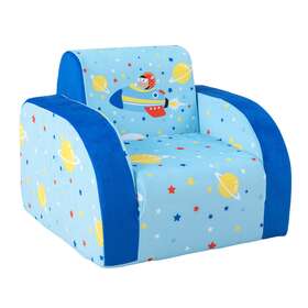 Hy10210bl Honeyjoy 3-in-1 Convertible Kid S Sofa Multifunctional Flip-out Lounger Bed Armchair