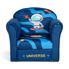 Us-2hy10197 Honeyjoy Kids Sofa Toddler Upholstered Armrest Chair With Solid Wooden Frame Navy