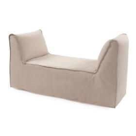 C839-610 Howard Elliott Linen Pod Bench Cover Only In Slub Natural Finish C839-610 Howard Elliott Linen Pod Bench Cover Only In Slub Natural Finish
