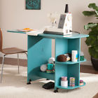 Hz8665 Southern Enterprises Expandable Turquoise Rolling Sewing Table Hz8665 Southern Enterprises Expandable Turquoise Rolling Sewing Table