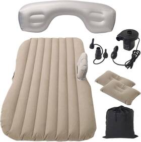 Il134636 Japard Car Air Mattress For Back Seat Inflatable Thickend With Pump 2 Single Grey