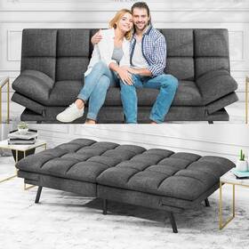Jeremy Cass Inc 761017706469 Futon Sofa Bed Modern Convertible Sleeper Couch With Adjustable Armrests For