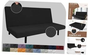 Jwn E-commerce 794471824080 Super Stretch Cover Spandex Jacquard Slip Full Size Futon Black Jwn E-commerce 794471824080 Super Stretch Cover Spandex Jacquard Slip Full Size Futon Black