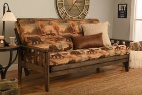 Kodiak Furniture 022228625278 Tucson Full Size Futon Set In Rustic Walnut Finish Canadian