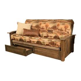 Kfwadrwcanlf6md4 Kodiak Furniture Washington Storage Futon In Rustic Walnut With Canadian Mattress
