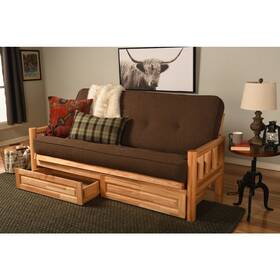 Kflddlcoclf5md4 Kodiak Lodge Frame-natural Finish-linen Cocoa Mattress-storage Drawers Kflddlcoclf5md4 Kodiak Lodge Frame-natural Finish-linen Cocoa Mattress-storage Drawers