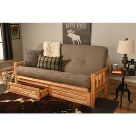 Kflddlstnlf5md4 Kodiak Lodge Frame-natural Finish-linen Stone Mattress-storage Drawers Kflddlstnlf5md4 Kodiak Lodge Frame-natural Finish-linen Stone Mattress-storage Drawers